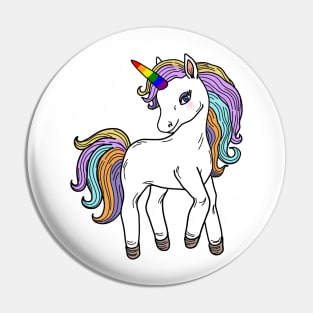 Gay Pride Rainbow Unicorn Pin