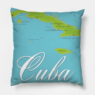 Cuban vintage map Pillow