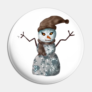 scary snowman Pin