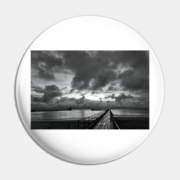 Monochrome sunrise over the Old Wooden Pier Pin by Violaman