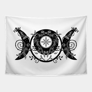 Triple moon Goddess Witch Wicca Symbol Tapestry