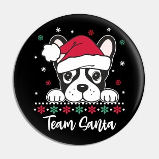 Team Santa Christmas Frenchie Pin