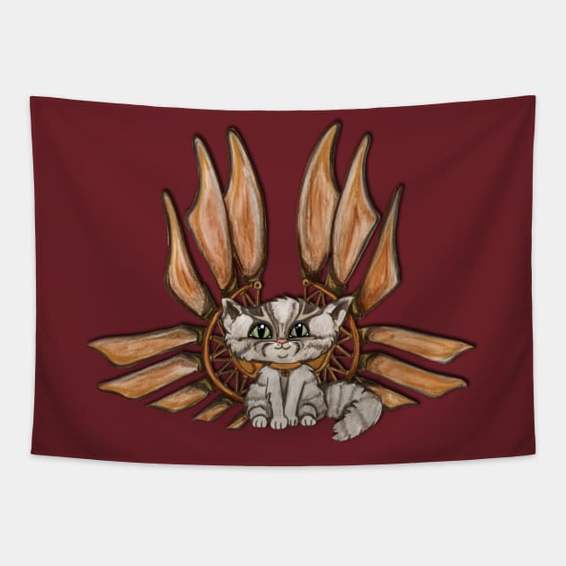 Steampunk Cat Tapestry by JenStedman73