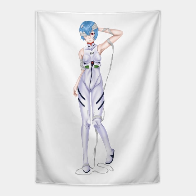 Rei Ayanami Bandage Tapestry by Antonydraws