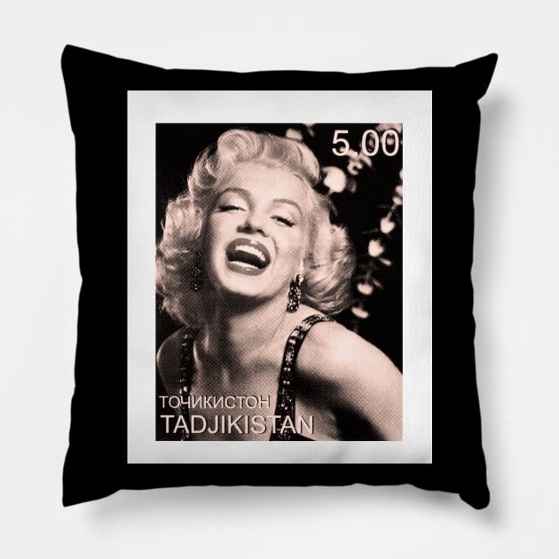 Marilyn Monroe Postage Stamp Pillow by VintCam