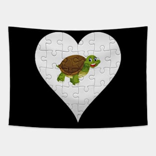 Jigsaw  Turtle Heart Design - Fish Turtle Tapestry