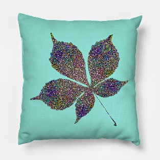 Glam Rainbow Metallic Leaf Pillow