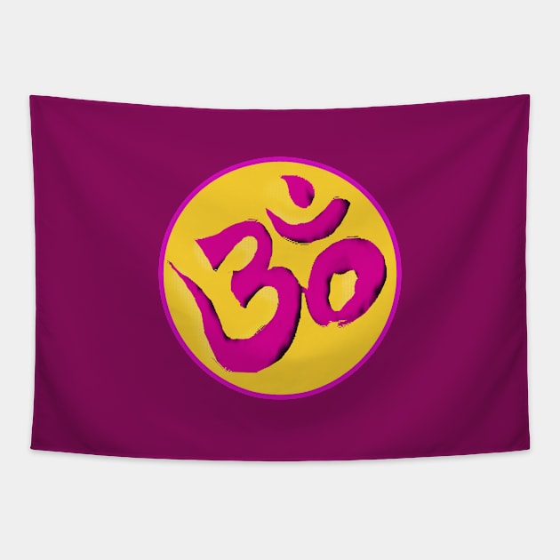 Spiritual Awakening Yoga Meditation Om Aum Symbol Tapestry by PlanetMonkey