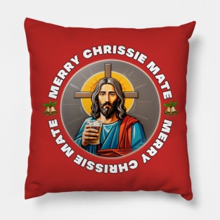 Merry chrissie mate ozzy Australian Christmas Pillow
