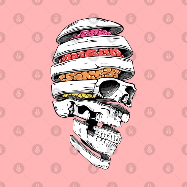 Sliced And Diced, Vibrant Skull Design. by ForAnyoneWhoCares