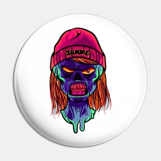 Zombie T-shirt for Horror Fans and Halloween Pin