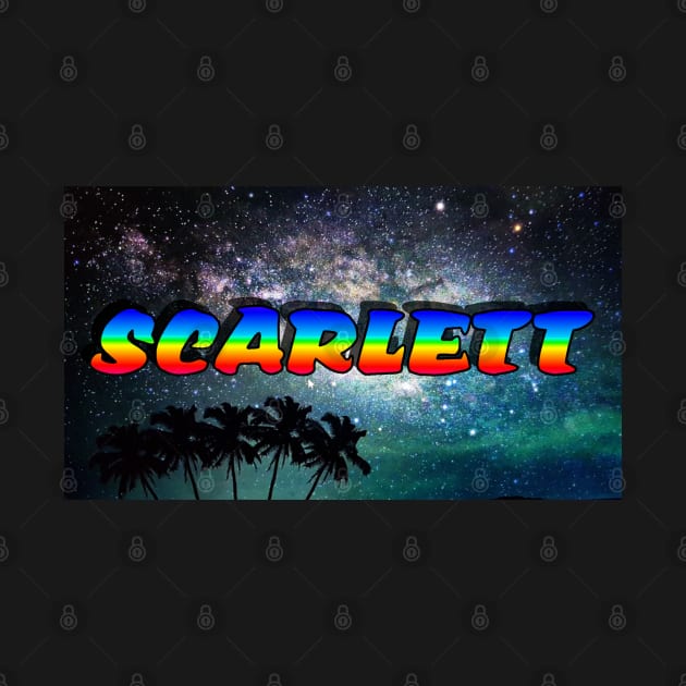 SCARLETT Urban Colourful Galaxy Name Tag by Mash75Art