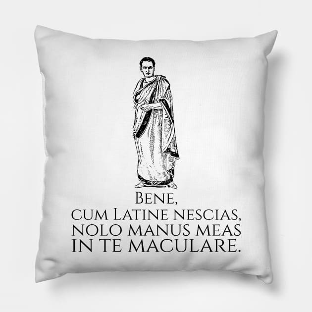 Classical Latin Phrase - Ancient Rome SPQR - Roman History Pillow by Styr Designs