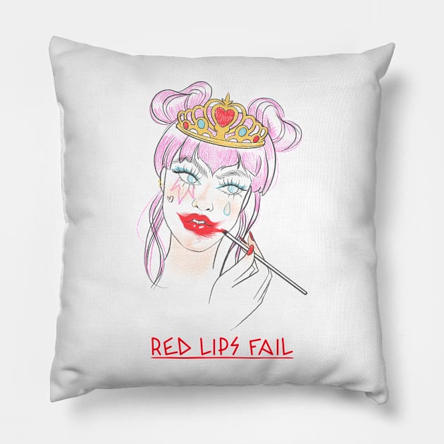 Red Lips FAIL Pillow by Dream the Biggest