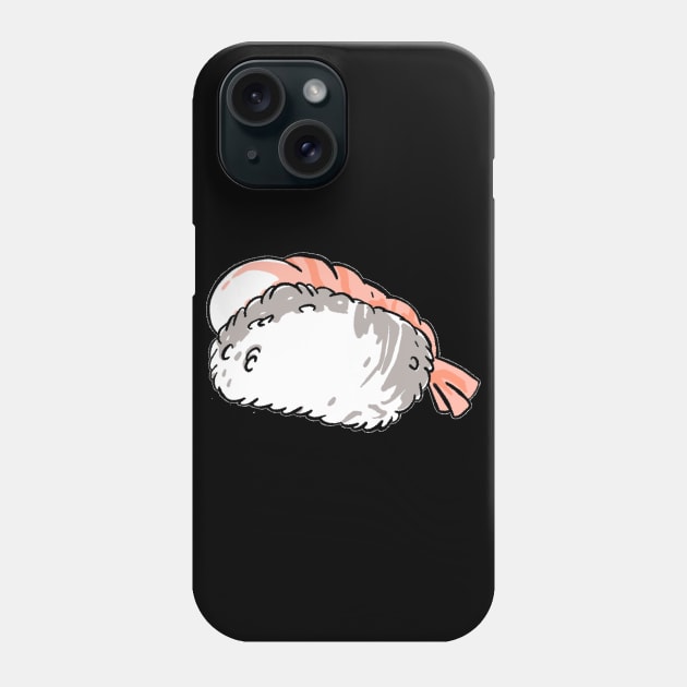 Nigiri ebi - shrimp black Phone Case by Uwaki