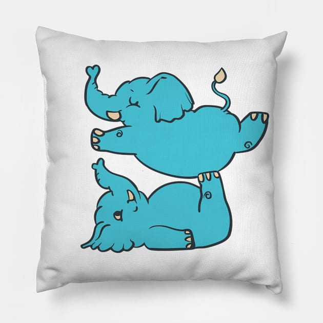 Acroyoga Elephants Pillow by huebucket