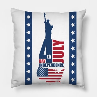 4th of july celebration as independence day with American flag, stars and stripes Pillow