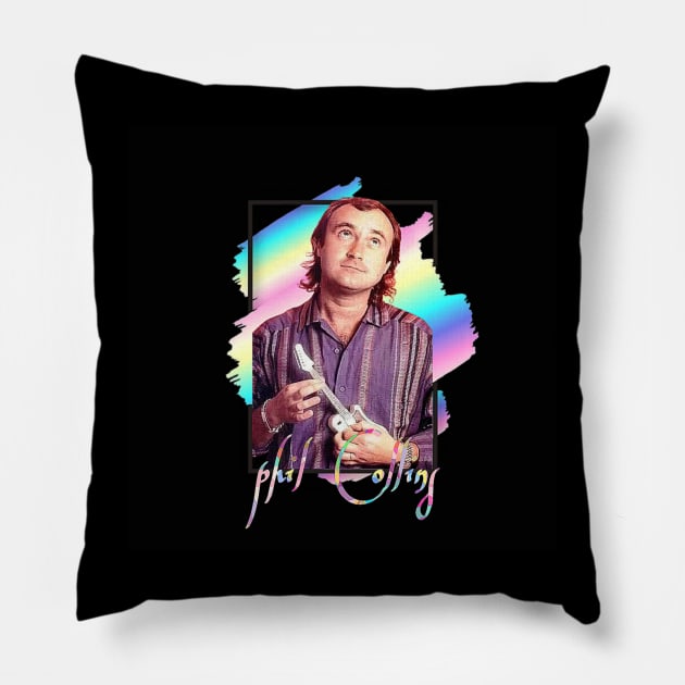 phil collins retro 80s design Pillow by hot_issue