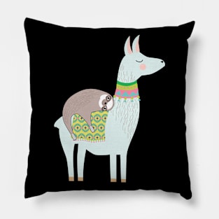 Sloth Ride On A Llama Pillow