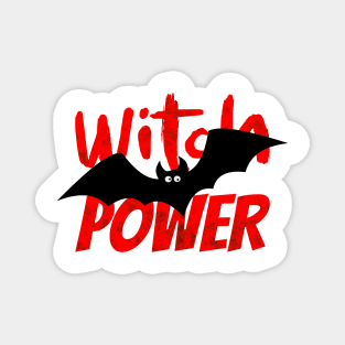 Happy Halloween witch power bat Magnet