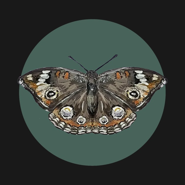 Common buckeye butterfly green by Puzzl3njoy