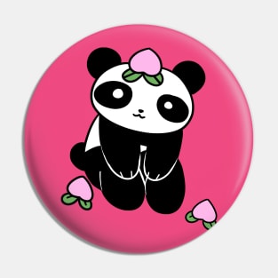 Peach Fruit Panda Pin