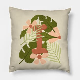 I letter floral Pillow