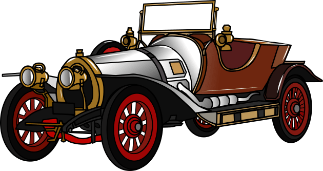 Classic car 1920 cartoon illustration Kids T-Shirt by Miss Cartoon