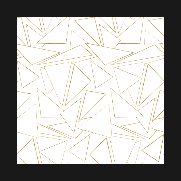 Modern Minimalist Gold White Strokes Triangles by NdesignTrend