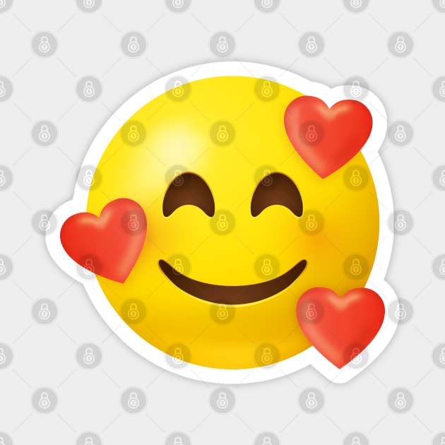 Emoji with hearts Magnet by Vilmos Varga