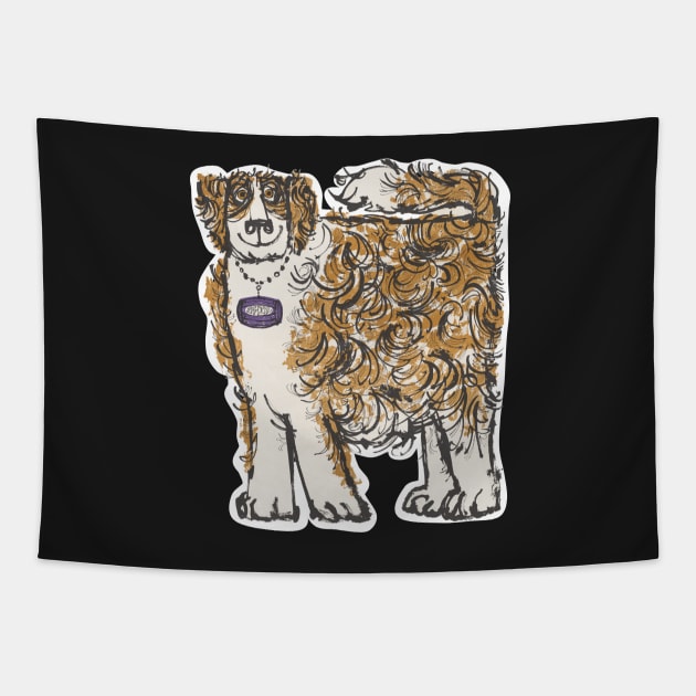 Brandy St Bernard Dog, mountain rescue Dog Tapestry by Redmanrooster