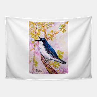 Nightingale On The Tree Tapestry