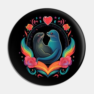 Sea Lion Valentine Day Pin