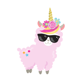 Unicorn Llama, Little Llama, Cute Llama, Alpaca T-Shirt