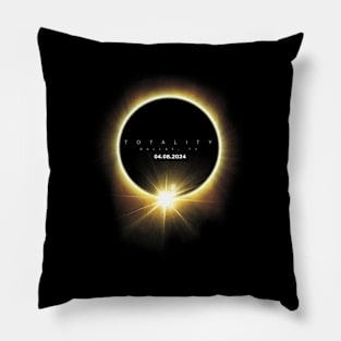 Totality Solar Eclipse 2024 04.08.24 Seen From Dallas Texas Pillow