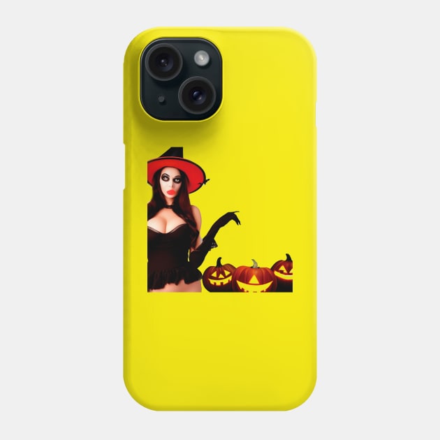 This beautiful witch is a must-have character on Halloween. You can't miss it this year. Phone Case by hugoConAche