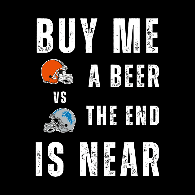 Funny Cleveland Browns Versus Detroit Lions Football Fans by Little Duck Designs