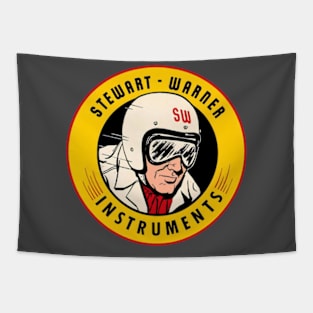 Stewart - Warner Instruments & Gauges Auto Racing Vintage 1960s Decal Tapestry