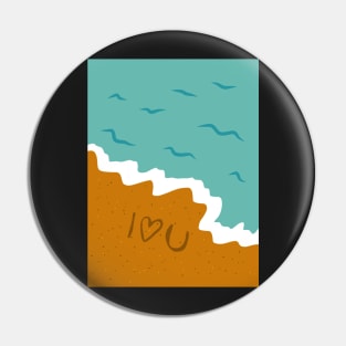 I Love You Beach Writing In The Sand Pin