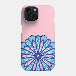 Blue flower mandala art Phone Case