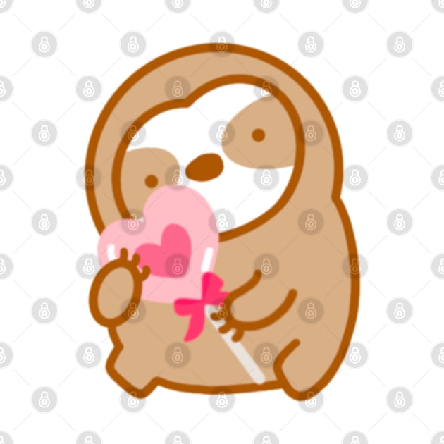 Cute Valentine Heart Lollipop Sloth by theslothinme