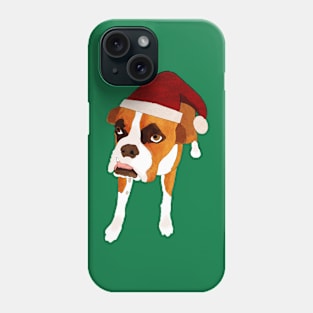 Boxer in Santa Hat Phone Case