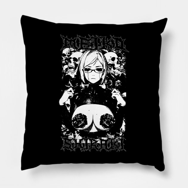 Death Metal Design Meiko Shiraki Pillow by Gloomeeey