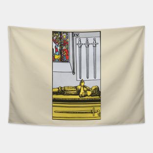 Four of swords tarot card Tapestry