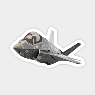 Cartoon Military Stealth Jet Fighter Plane Magnet