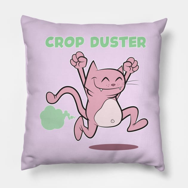 pink cat crop dusting Pillow by CoySoup