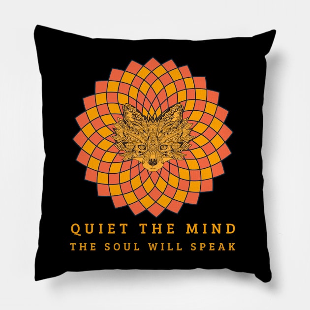 Quiet the mind the soul will speak Pillow by John Byrne