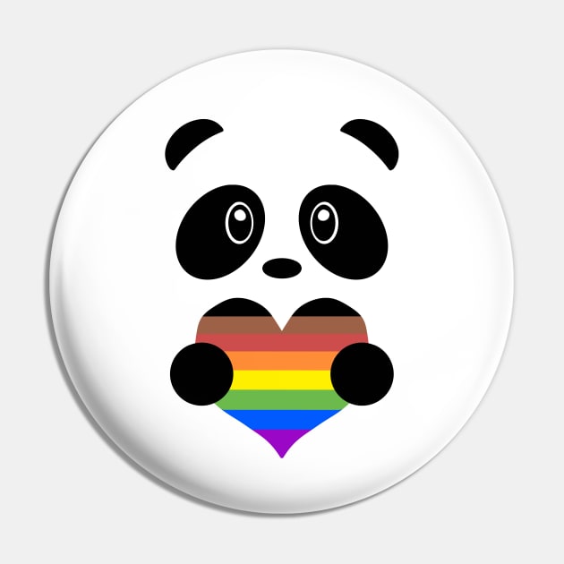 Pride Rainbow Heart Panda Pin by 1000 Pandas