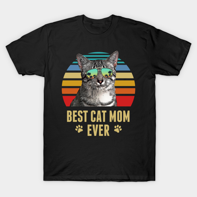 Discover Egyptian Mau Cat Best Cat Mom Ever Retro Beach Vibe - Egyptian Mau Cat Best Cat Mom Ever Retr - T-Shirt