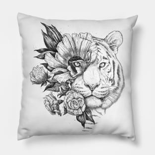 Floral tiger Pillow